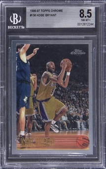 1996-97 Topps Chrome #138 Kobe Bryant Rookie Card - BGS NM-MT+ 8.5